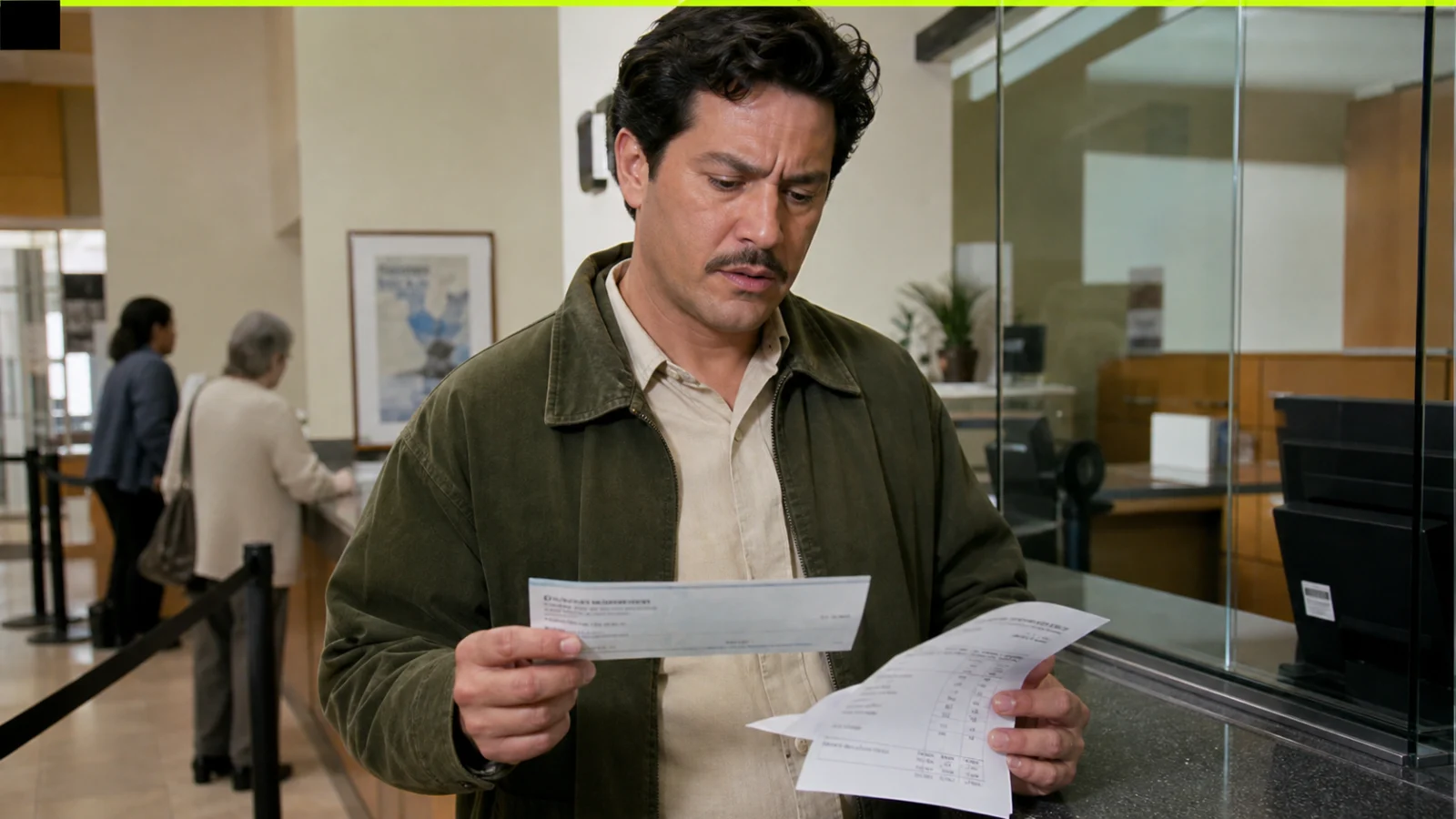 Tenant reviewing a partial security deposit refund check for release language before depositing it