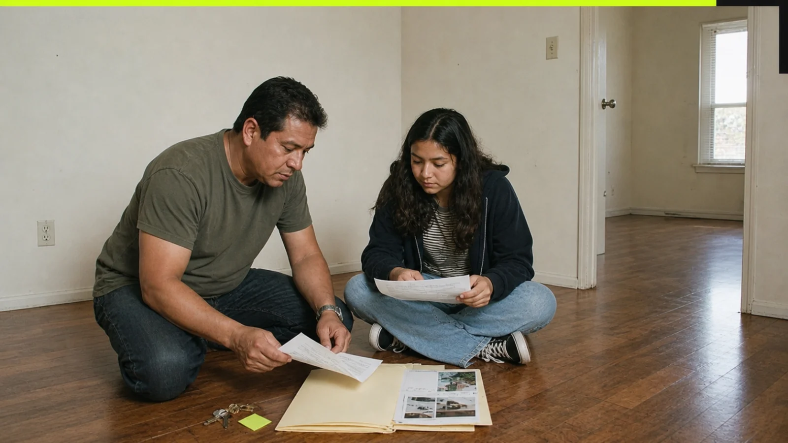 California renter organizing possession, rent, damage, and deposit records after an eviction